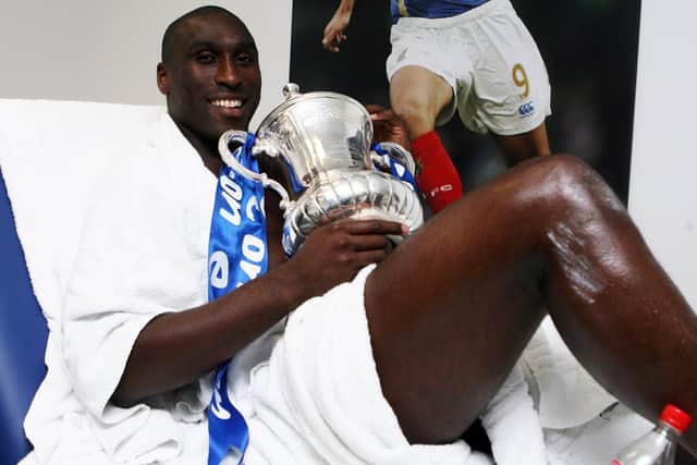 Sol Campbell with the FA Cup   Picture: Joe Pepler