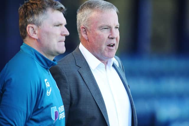 Portsmouth's manager Kenny Jackett and assistant manager Joe Gallen