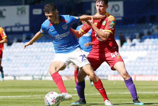 Leon Maloney claimed his first Pompey assist in today's 3-1 victory over Norwich under-21s. Picture: Joe Pepler
