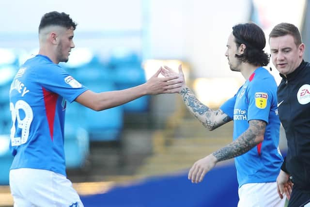 Ryan Williams comes on for Leon Maloney during Pompey's win over Norwich under-21s. Picture: Joe Pepler