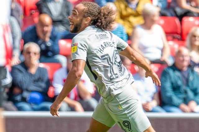 Marcus Harness celebrates scoring at Sunderland. Picture: Malcolm Mackenzie