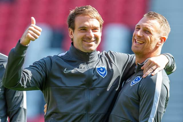 Brett Pitman, left, is set to start against Burton, while Lee Brown is still out with an Achilles injury