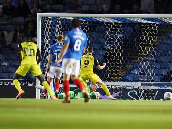 LEAGUE ONE Portsmouth v Burton 17/09/2019.
Burton scores first goal of the match