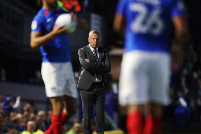 Portsmouth manager Kenny Jackett at last night's game at home to Burton Albion. Picture: Joe Pepler / PinPep Media