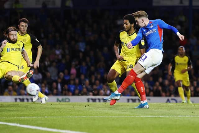 Portsmouth's Ronan Curtis helped the Blues back into the game. Picture: Joe Pepler
