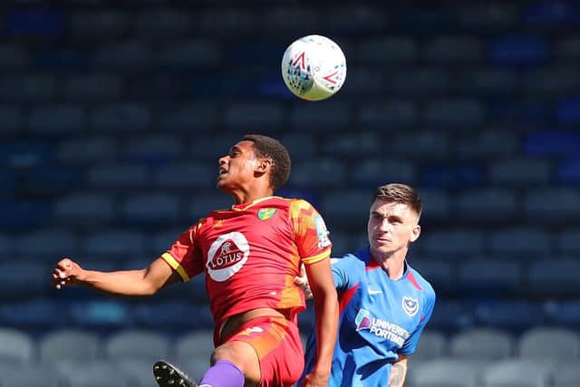 Oli Hawkins was handed his first start of the season against Norwich under-21s - and surprisingly it came at centre-half. Picture: Joe Pepler