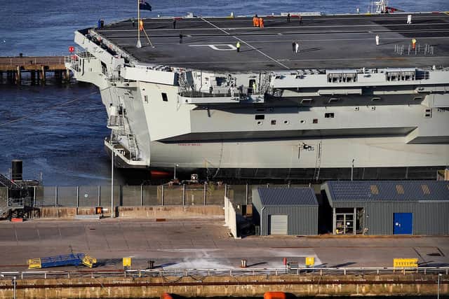HMS Prince of Wales leaves her birthplace Rosyth, Scotland. She will sail to anchor where she will conduct contractor trials until she sails to her homeport of Portsmouth