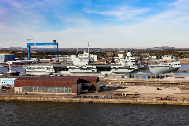 HMS Prince of Wales leaves her birthplace Rosyth, Scotland. She will sail to anchor where she will conduct contractor trials until she sails to her homeport of Portsmouth