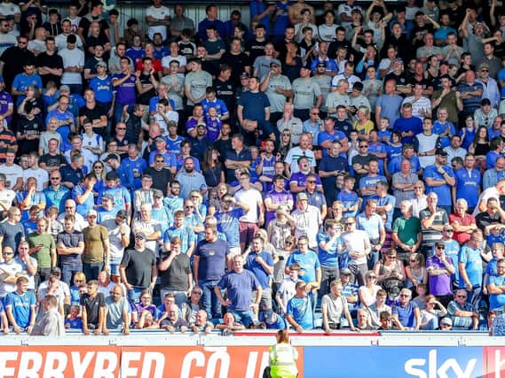 Pompey fans in the away end at Adams Park