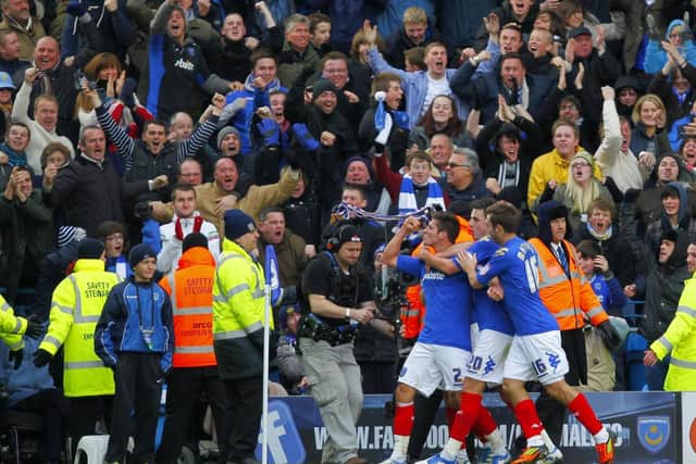 Emsworth's Joel Ward netted a late Pompey equaliser the last time the sides met at Fratton Park. Picture: Chris Ison