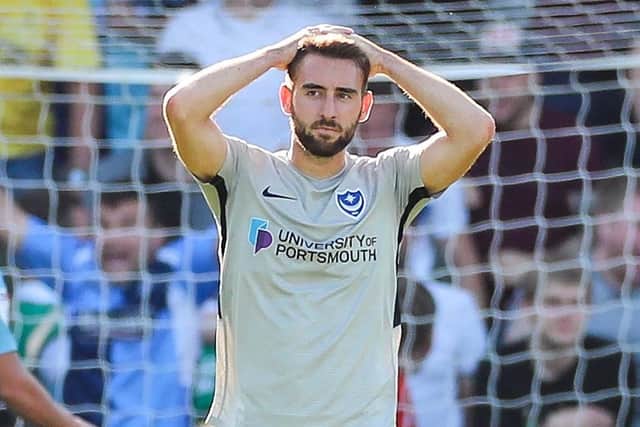 Pompey midfielder Ben Close during Saturday's defeat at Wycombe Picture: Nigel Keene