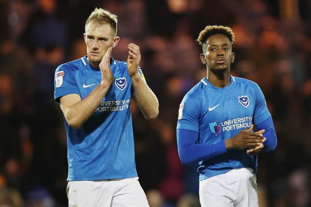 Matt Clarke, left, and Jamal Lowe. Picture: Joe Pepler