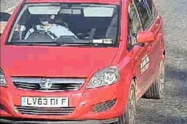 CCTV showing a Vauxhall Zafira car belonging to Ben Lacomba, 39, who is accused of murdering mother-of-five Sarah Wellgreen, as the jury in his trial have visited the home where it is alleged she spent her last moments alive. Picture: Kent Police/PA Wire