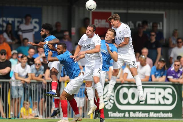 Pompey in action against the Hawks during pre-season. Picture: Dave Haines