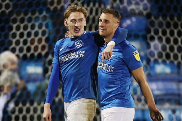 Ronan Curtis, left, and Lee Brown. Picture: Joe Pepler
