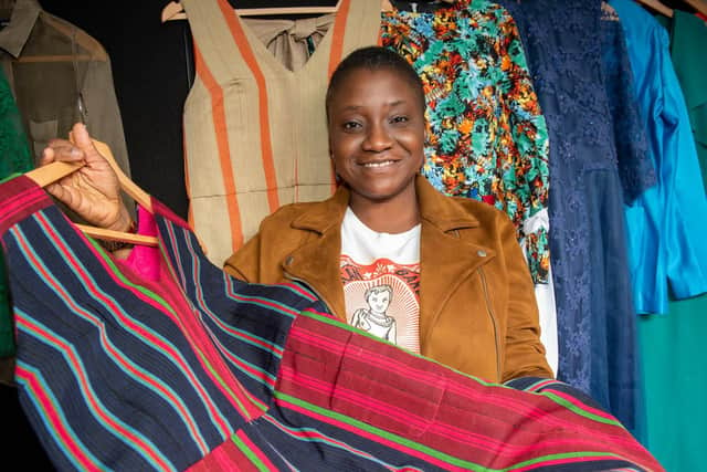Yemisi Olaiya with her Semande fashion brand, at the African-Caribbean Fusion Festival at the University of Portsmouth's Eldon building Picture: Vernon Nash (051019-005)