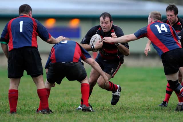 Dave Wheaton  (with ball) was critical of Fareham Heathens' second half performance against Alton