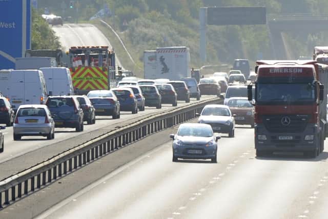 The M27 westbound remains congested following an earlier accident.