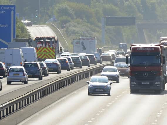 The M27 westbound remains congested following an earlier accident.
