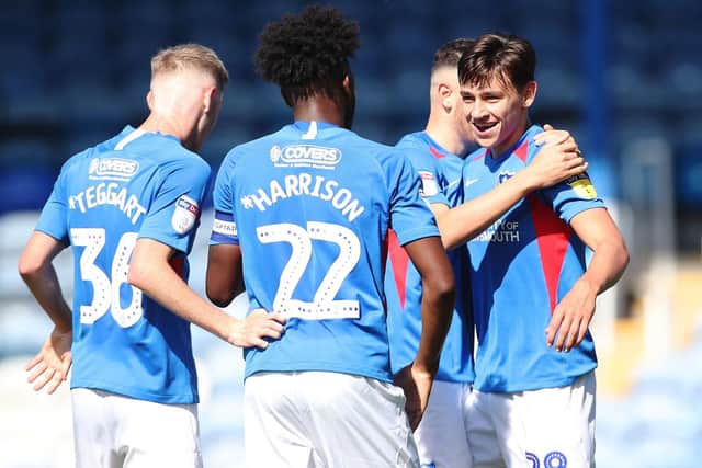 Josh Flint last month capped his Pompey debut against Norwich under-21s with a goal. Picture: Joe Pepler