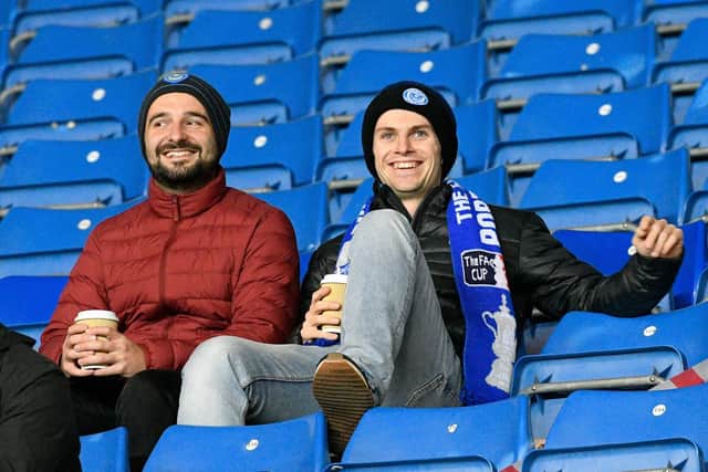 Pompey fans in the stands before kick-off