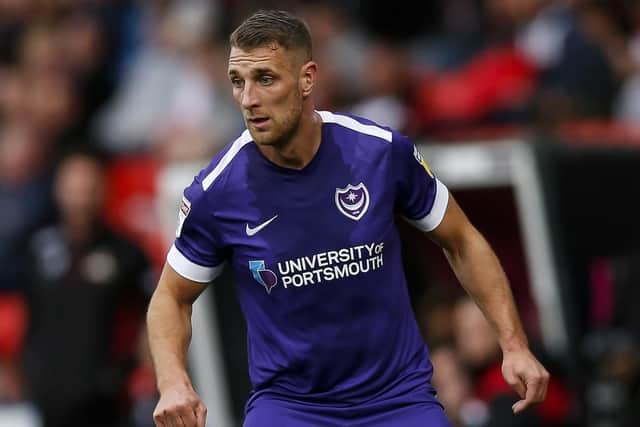 Lee Brown has called upon Pompey to put in a 'performance' to accompany any win over Gillingham on Saturday. Picture: Daniel Chesterton/PinPep