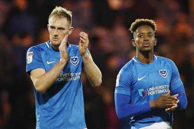 Matt Clarke, left, and Jamal Lowe. Picture: Joe Pepler