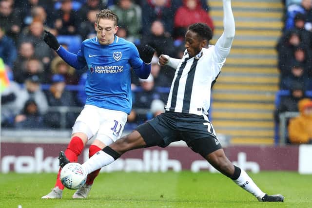 Ronan Curtis in action against Gillingham last season. Picture: Joe Pepler