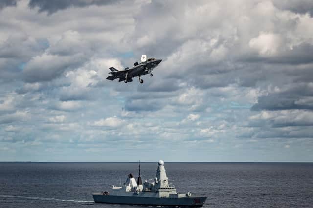 Flown by Royal Navy and Royal Air Force pilots, the Lightning jets are embarking in the 65,000 tonne carrier to conduct operational trials off the East Coast of the USA.