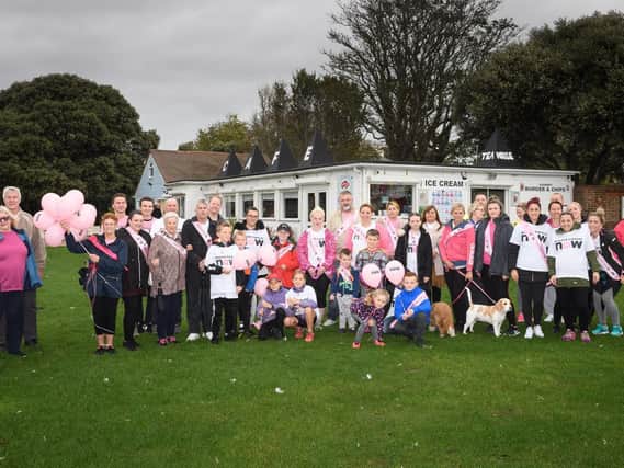 All the walkers on the 10th breast cancer walk.
Picture: Keith Woodland (131019-17)