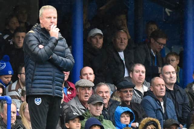 Pompey boss Kenny Jackett during Saturday's goalless draw against Gillingham  Picture: Adam Hunt