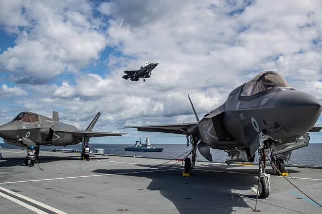 F-35s on the deck of HMS Queen Elizabeth. Photo: MoD