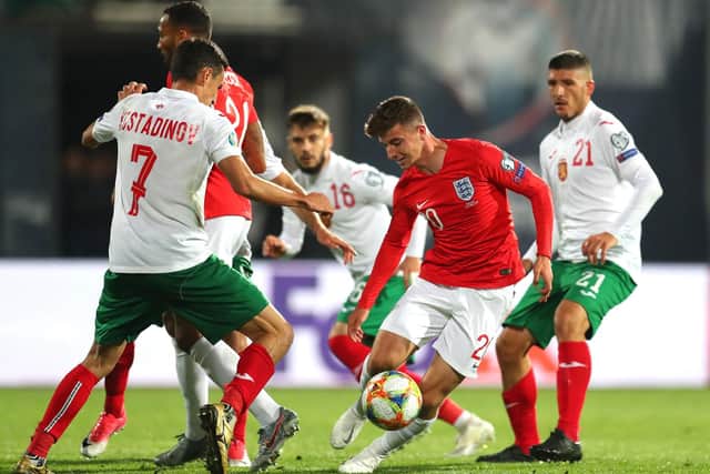 Mason Mount in action during England match in Sofia, Bulgaria. (Photo by Catherine Ivill/Getty Images)