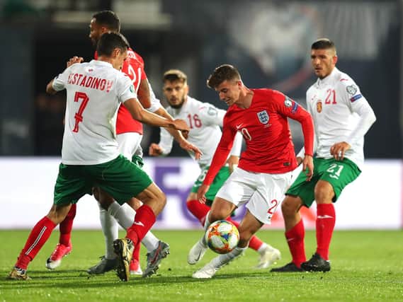 Mason Mount in action during England match in Sofia, Bulgaria. (Photo by Catherine Ivill/Getty Images)