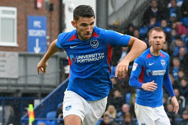 Gareth Evans will become only the third Pompey player during the 21st Century to reach 200 games if he features at AFC Wimbledon on Saturday. Picture: Graham Hunt