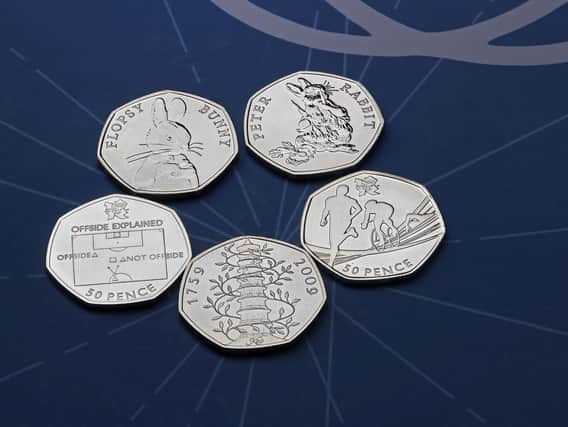 Five of the rarest 50p coins. Picture: Royal Mint/PA Wire