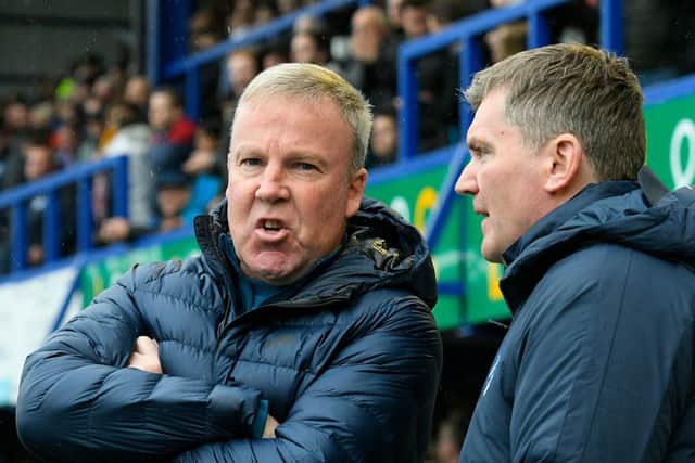 Pompey manager Kenny Jackett and assistant-boss Joe Pepler. Picture: Graham Hunt