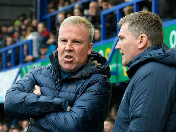 Pompey manager Kenny Jackett and assistant-boss Joe Pepler. Picture: Graham Hunt