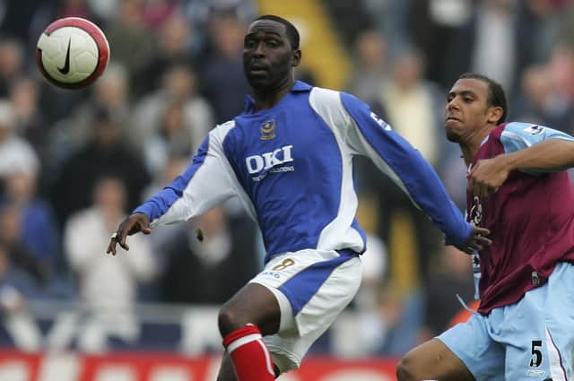 Andy Cole in action on his Pompey debut. Picture: Paul Gilham/Getty Images)