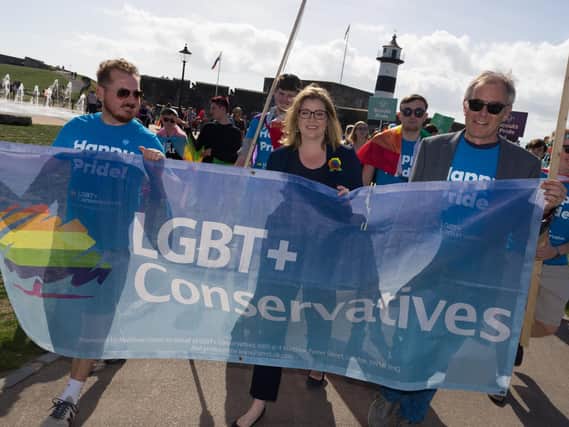 Portsmouth North MP Penny Mordaunt supporting LGBT Conservatives at Portsmouth Pride in September 2019. Picture: Duncan Shepherd