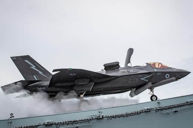 UK F-35 stealth jets have been launching from HMS Queen Elizabeth as they begin operational trials to sharpen their warfighting teeth. Photo: LPhot Kyle Heller