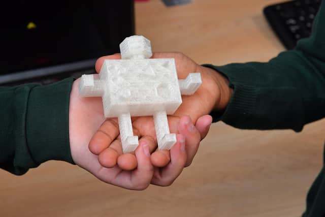 3D Printer prototype 'Meva' designed made and named by Eva Osborne (10) and Mesbah Hussein (10) with their 3D Printer prototype, 'Meva'
