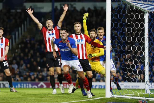 John Marquis did well to stay onside to score Pompey's match-winner. Picture: Joe Pepler