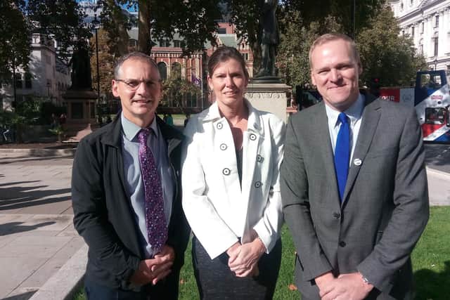 (left to right) Richard Carlyle, headteacher of Porchester Community School, Claudia Cubbage, principal of Henry Cort Community College, and Ian Gates, headteacher of The Cowplain School. Ian has said he "needs to see the colour of Mr Johnson's money".
Picture : Neil Fatkin