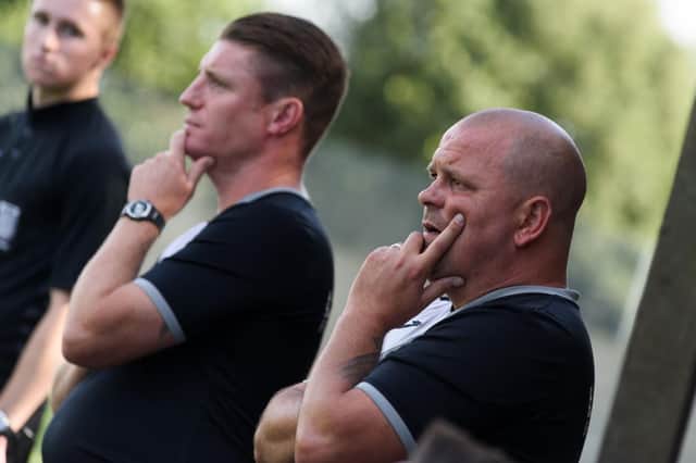 Michael Birmingham, right, admits some of his Horndean players are playing for their Five Heads Park futures