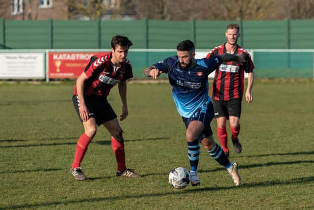 Action from Fareham Town v AFC Portchester at Cams Alders last season