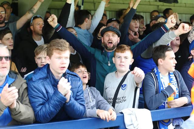 Pompey fans at AFC Wimbledon