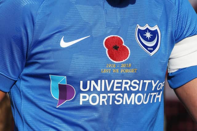 Pompey kits will be embroidered with a poppy when Oxford visit next month