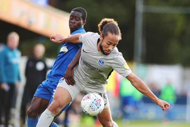 Marcus Harness has dropped to Pompey's bench for today's match at Bristol Rovers. Picture: Joe Pepler