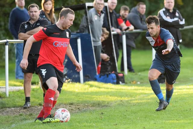 Preston Tee, right. was on target for Paulsgrove in their Hampshire Premier League Cup 4-4 draw with Liphook.